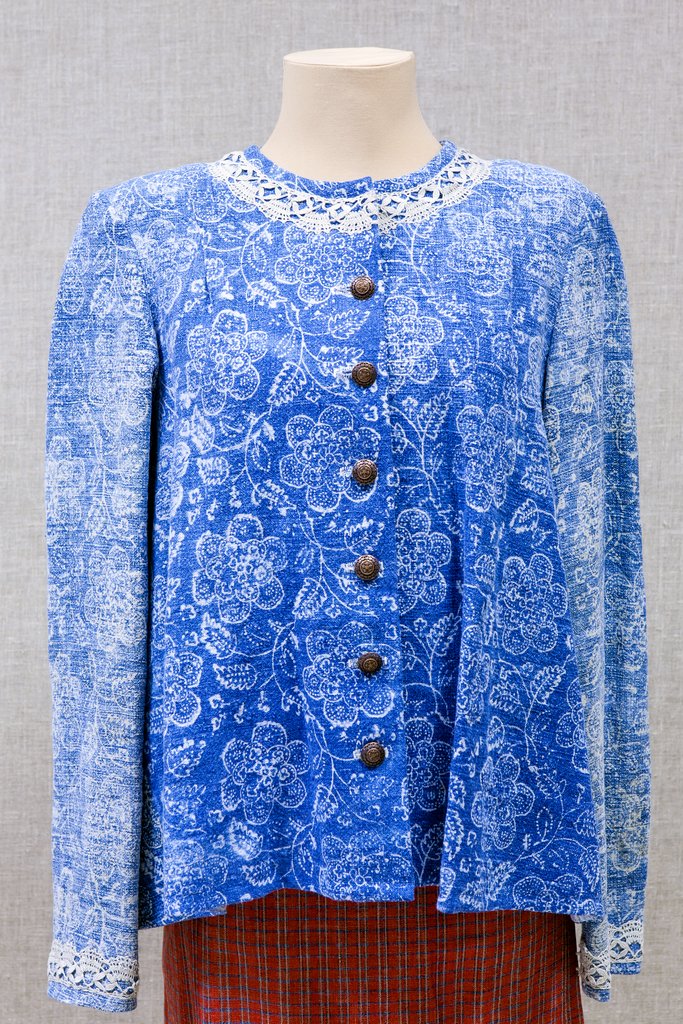 Жакет из льняной набойки с плетеным кружевом, 2017 год, г. Архангельск