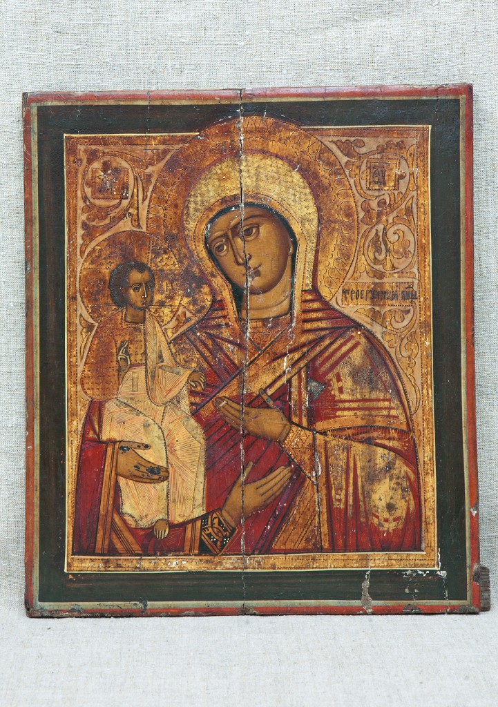 Икона "Богоматерь Одигитрия (Троеручица)", XIX в., Архангельская губерния