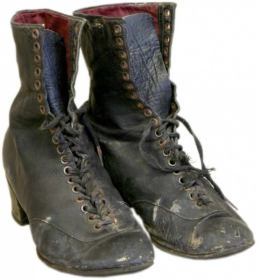 Ботинок женский, Конец XIX – начало XX в., Вологодская губ., Яренский уезд, Ленская волость, д. Паста