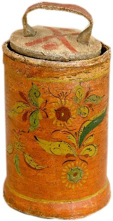 Туес с уфтюжской росписью, Конец ХIХ - начало ХХ в., Вологодская губ., Сольвычегодский уезд