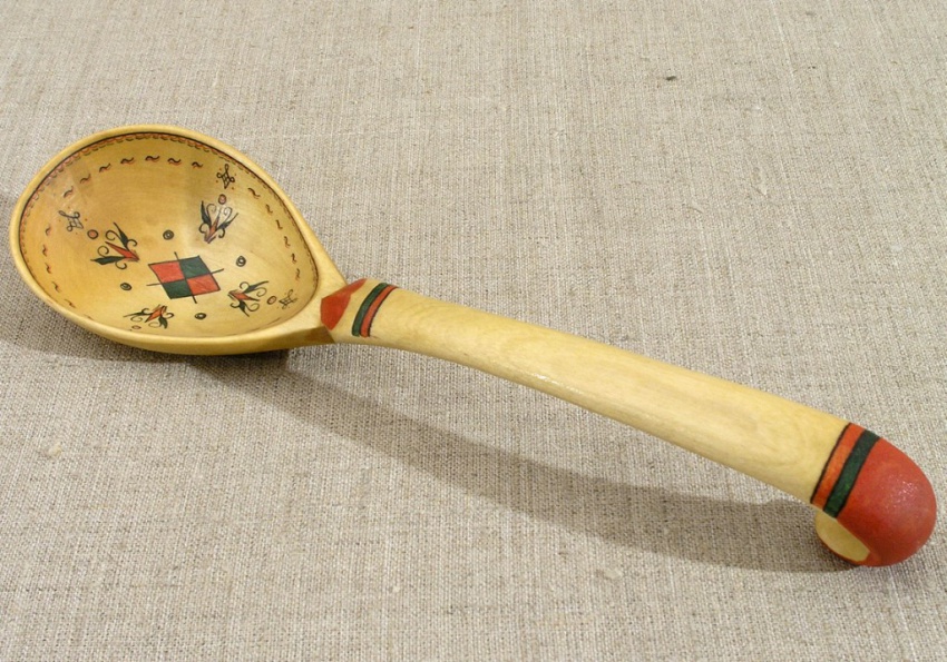 Ложка с Пижемской росписью, 1986 год, г. Архангельск